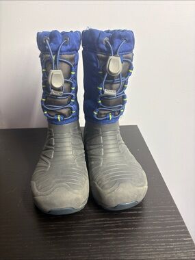 Merrell Kids Blue and Gray Snow Boots with Quick-Pull Cords